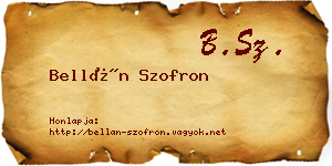 Bellán Szofron névjegykártya